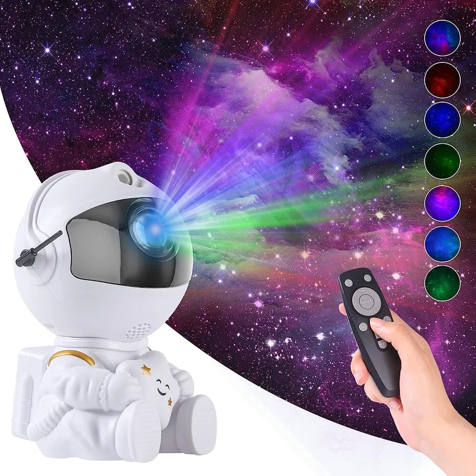 Creative Astronaut Star Projection Night Light 2025 New Colorful Star Sky Atmosphere Lamp Ideal Birthday Gift for Kids Adults