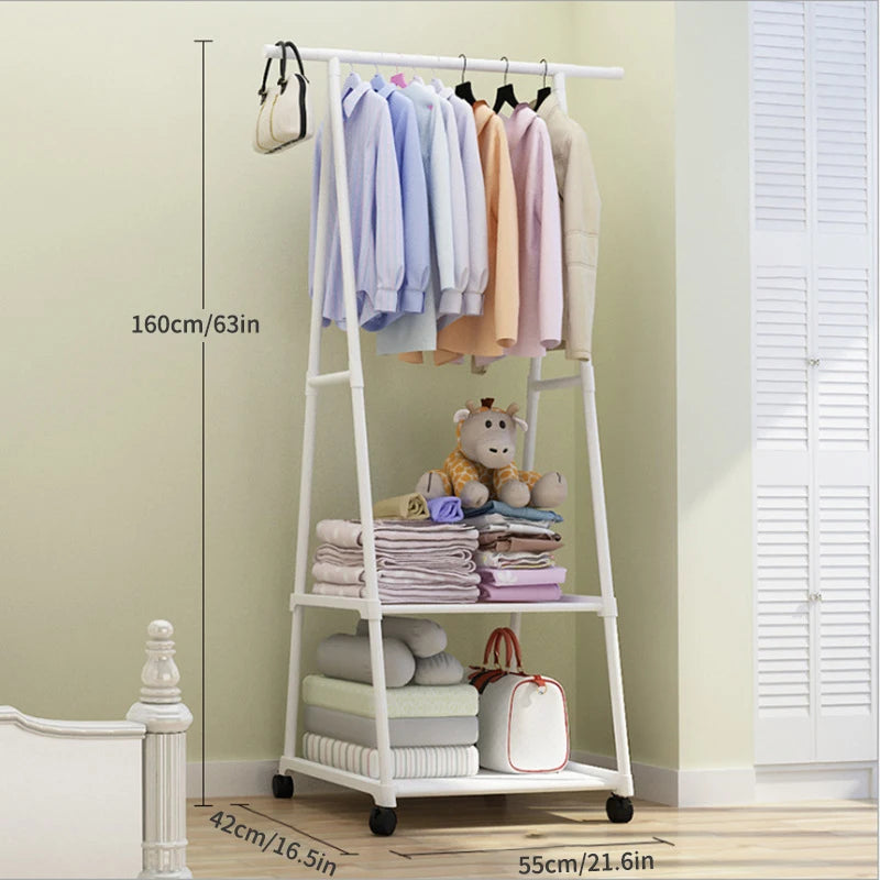 Hat Rack Triangle Hat Rack With Wheels Mobile Multi-Layer Storage Rack Hanging Clothes Rack Drying Rack Simple And Modern