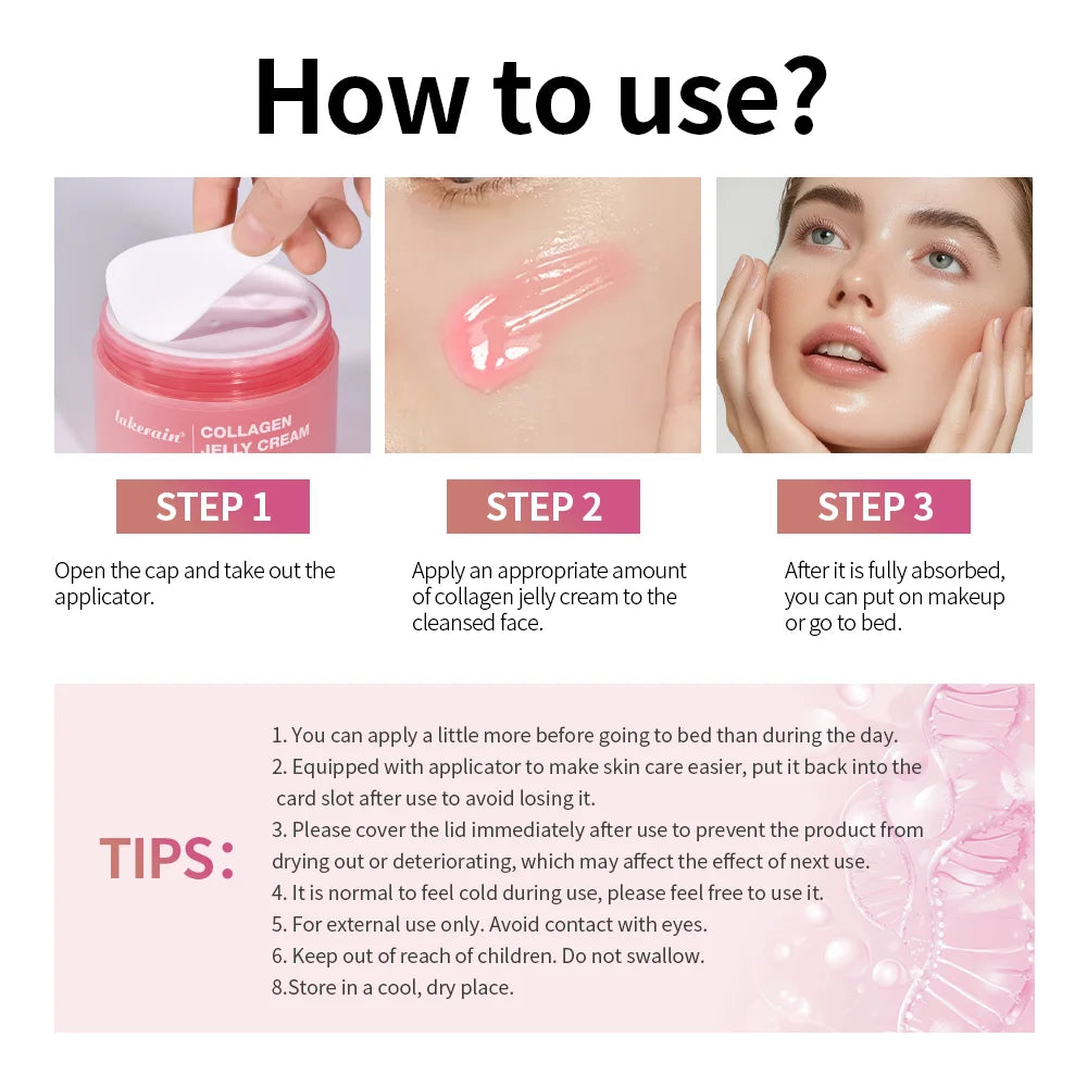 Collagen Jelly Cream- Niacinamide & Freeze-Dried Hydrolyzed Collagen - Boosts skin's barrier hydration and gives 24h Glow & Lift