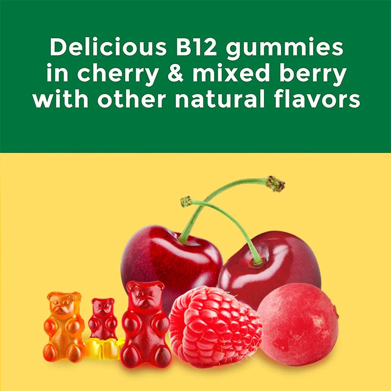 Vitamin B12 Gummies 1,000 Mcg - Supports Brain Cell Function and Reduces Fatigue