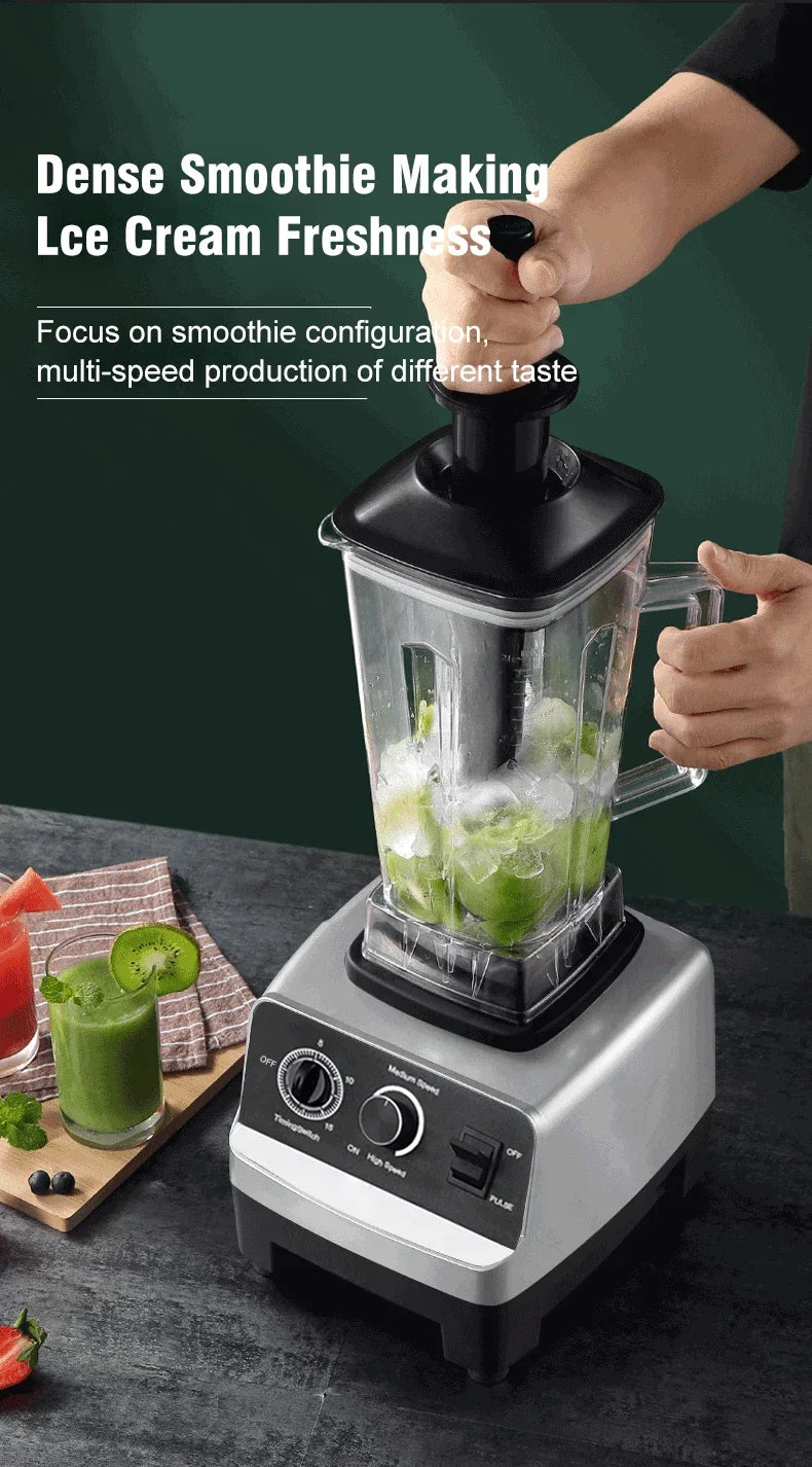 220V 2000W Heavy Duty Commercial Blender Juicer Fruit Mixer Professional High Power Food Processor Ice Smoothies BPA Free 2L Jar