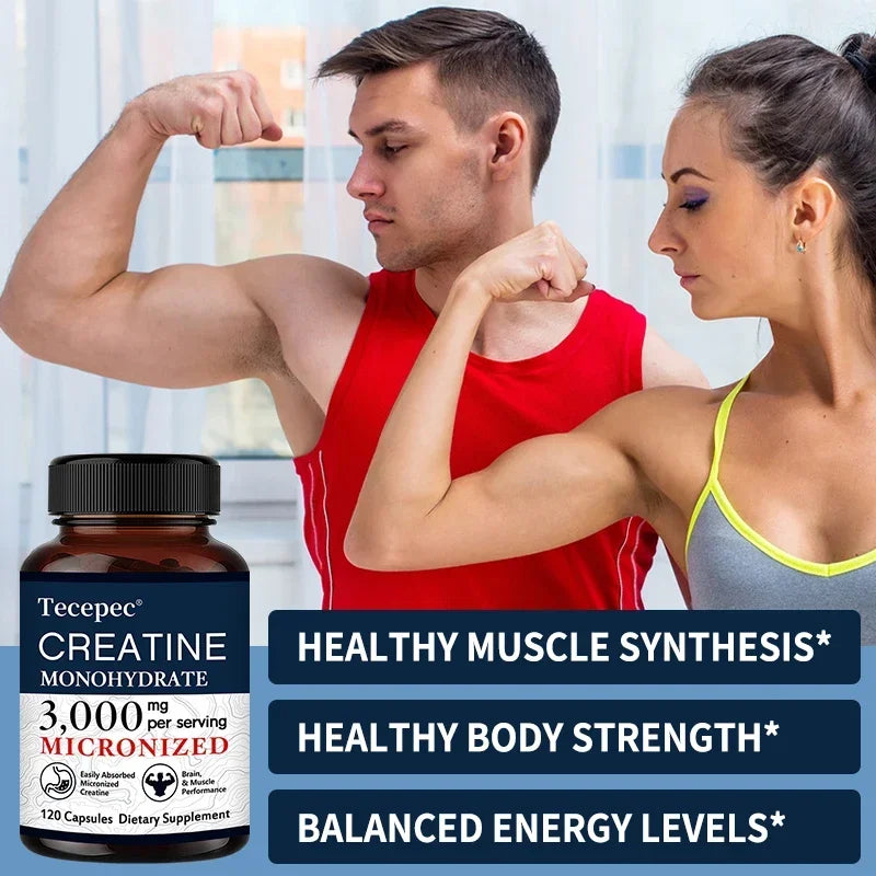 Creatine Monohydrate - Build Muscle, Improve Athletic Performance, Improve Energy Endurance and Promote Recovery - 120 Capsules