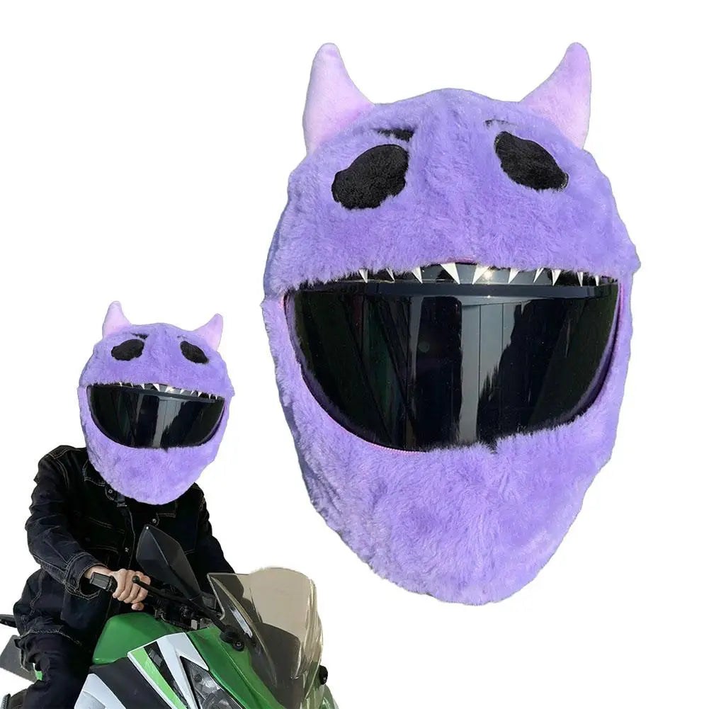 Motorcycle Helmet Cartoons Plush Helmet Protective Cover Helmet Full Face Covers For Halloween Outdoor Fun Personalized Helmets