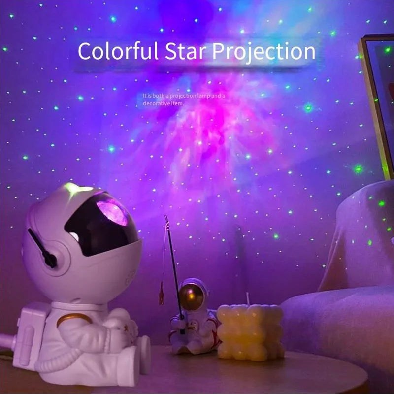 Creative Astronaut Star Projection Night Light 2025 New Colorful Star Sky Atmosphere Lamp Ideal Birthday Gift for Kids Adults