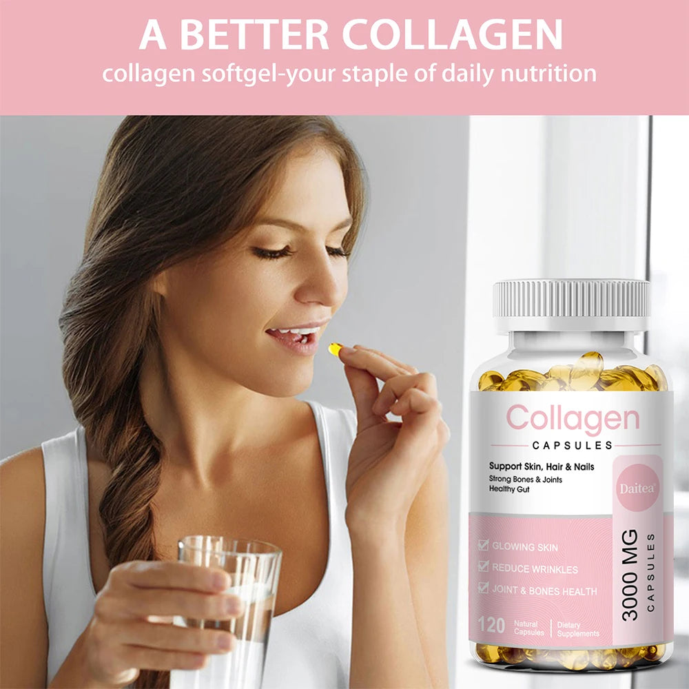 Powerful Hydrolyzed Collagen Capsules with Hyaluronic Acid Antioxidant Skin Hair Nails Health Promate Immune System