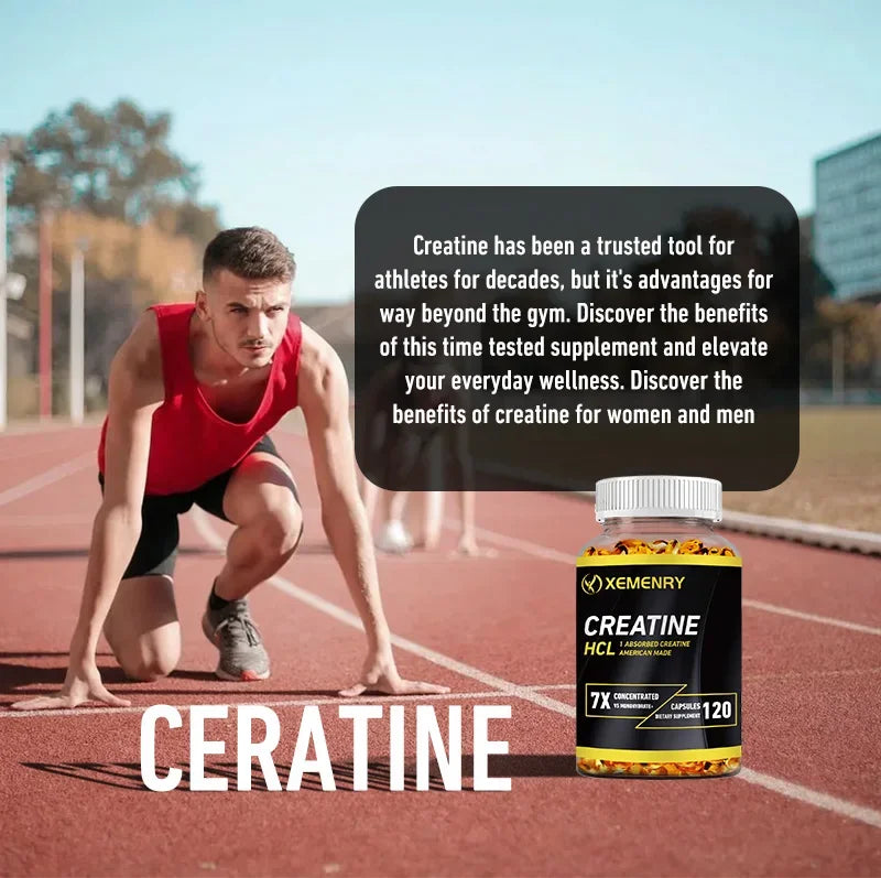 Creatine HCl - Helps with High Intensity Workouts, Boosts Energy Levels Before A Workout, Aids in Muscle Bulk and Repair