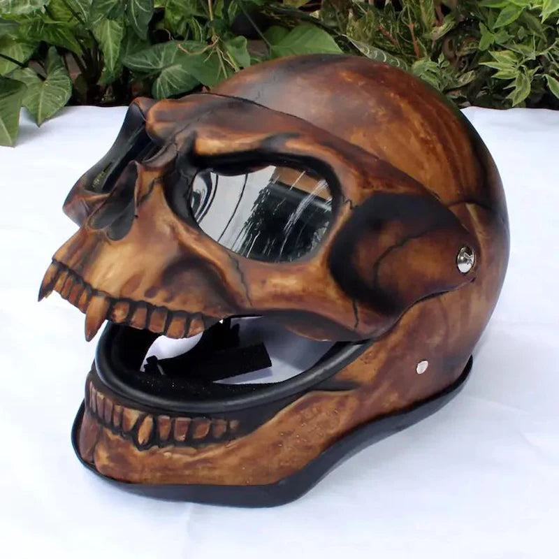 Halloween Motorcycle Skull Helmet Latex PVC Necromancer Skull Mask  Motorcycle Skull Half Helmet n Women