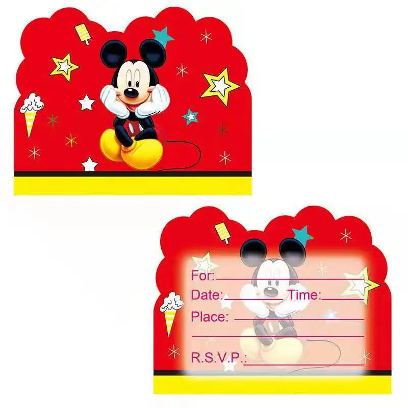 Mickey Mouse Birthday Decoration  Kids Balloons Disposable Tableware Banner Cups Pendant Baby Shower Supplies Kid Gift