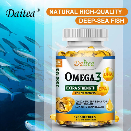 Strength Omega-3 Fish Oil - Rich in DHA & EPA - Support Brain & Nervous System Health, Cardiovascular & Skin Health, Non-GMO