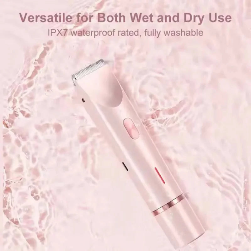 Portable Ladies Shaver  Waterproof 2 in 1 Lady Pubic Hair Groomer Painless Hair Removal Razor Women Electric Body Shaver