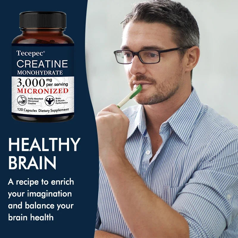 Creatine Monohydrate - Build Muscle, Improve Athletic Performance, Improve Energy Endurance and Promote Recovery - 120 Capsules
