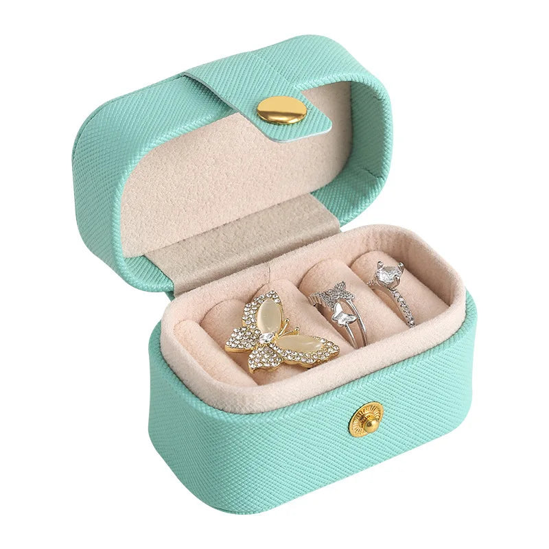 Portable Jewelry Box Jewelry Organizer Display Travel Jewelry Case Boxes Waterproof Leather Storage Zipper Jewelers Joyero