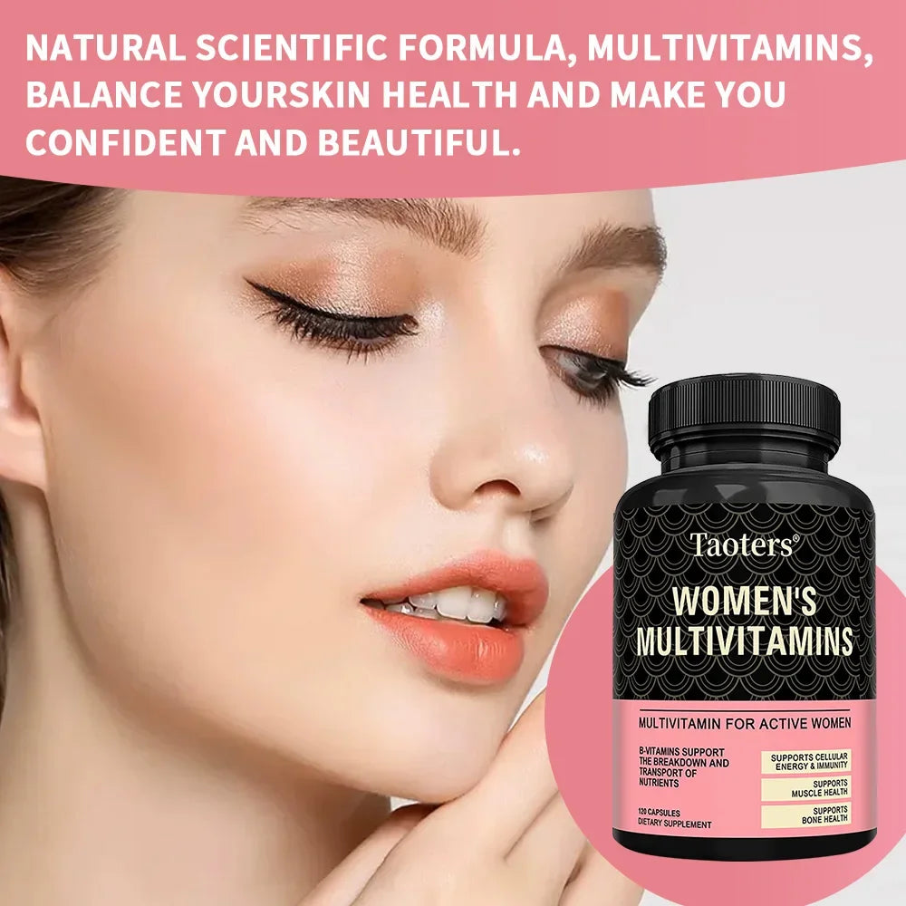 Women's Daily Multivitamin - Energy and Immune Support, Nourishes Hair, Skin, and Nails, Non-GMO, Soy-Free, Gluten-Free