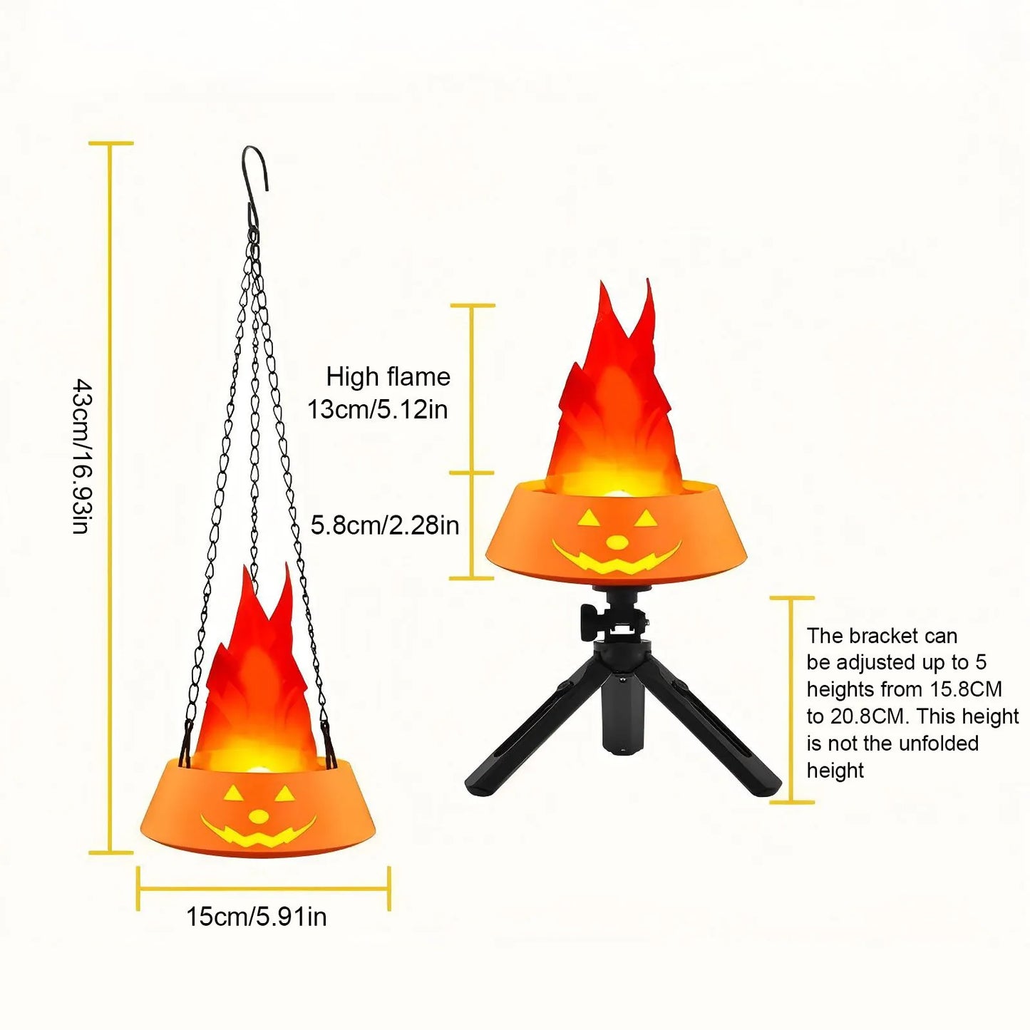 Halloween Charging LED Creative Simulation Flame Light Halloween Brazier Light Decorative Ambient Light Halloween Party Gift