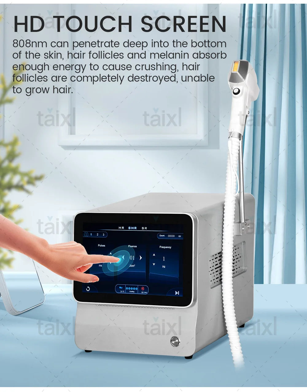 Portable Titanium laser And Soprano Ice Hair Removal System With A power of 4000W Designed For Professional Performance