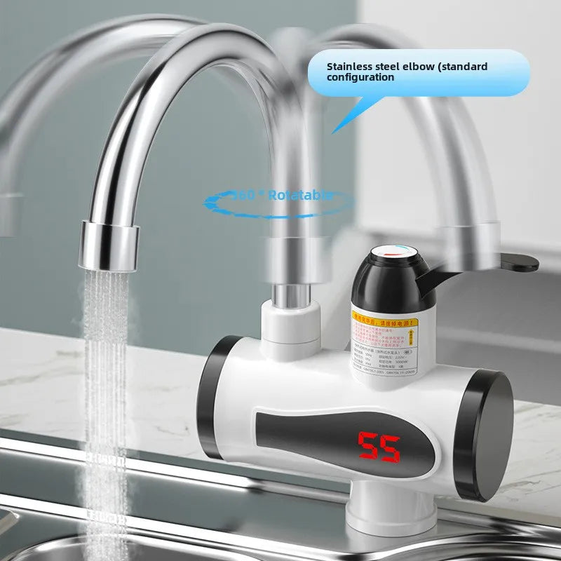 Electric Hot Cold Mixer Tap Instant Heating Faucet Temperature Adjustable Tankless Water Heater Kitchen Bathroom Supplies
