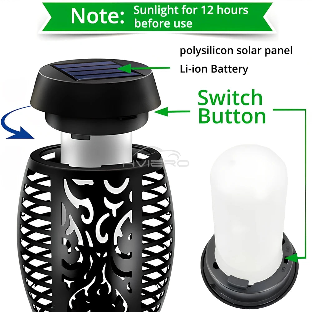 12LED Solar Flame Light Outdoor Waterproof 12LEDs Torches Landscape Lamp For Outdoor Courtyard Garden Yard Halloween Decorations