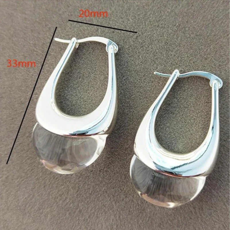 Smooth Water Droplet Luxury Design Popular Trendy Earrings Ear Buckles for Women Jewelry Accessories Dangle Earrings