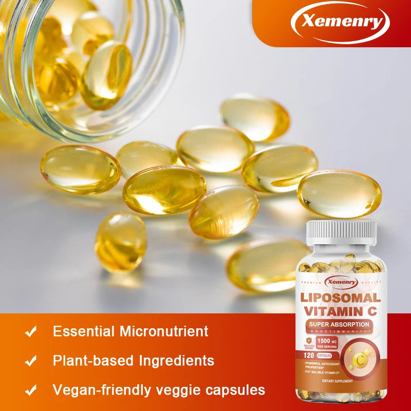 Liposomal Vitamin C - Supports Antioxidant and Nutrient Absorption, Energy Supplement, and Promotes Immune Health Vegan