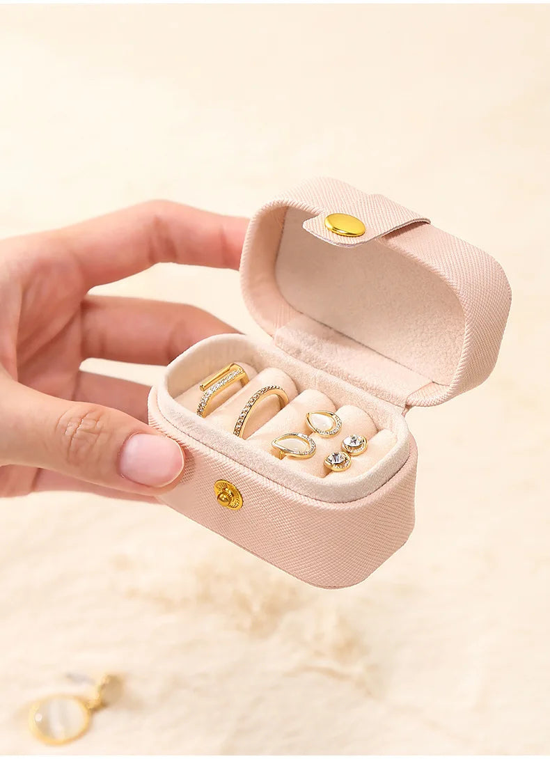 Portable Jewelry Box Jewelry Organizer Display Travel Jewelry Case Boxes Waterproof Leather Storage Zipper Jewelers Joyero