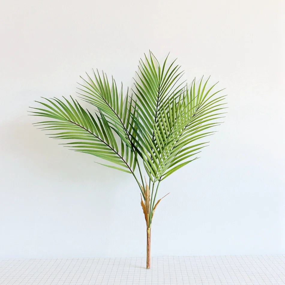 Artificial Palm Tree Plastic Plants Branch Fake Cycas Trees Green Faux Tropical Leaves For Home Garden Indoor Decor