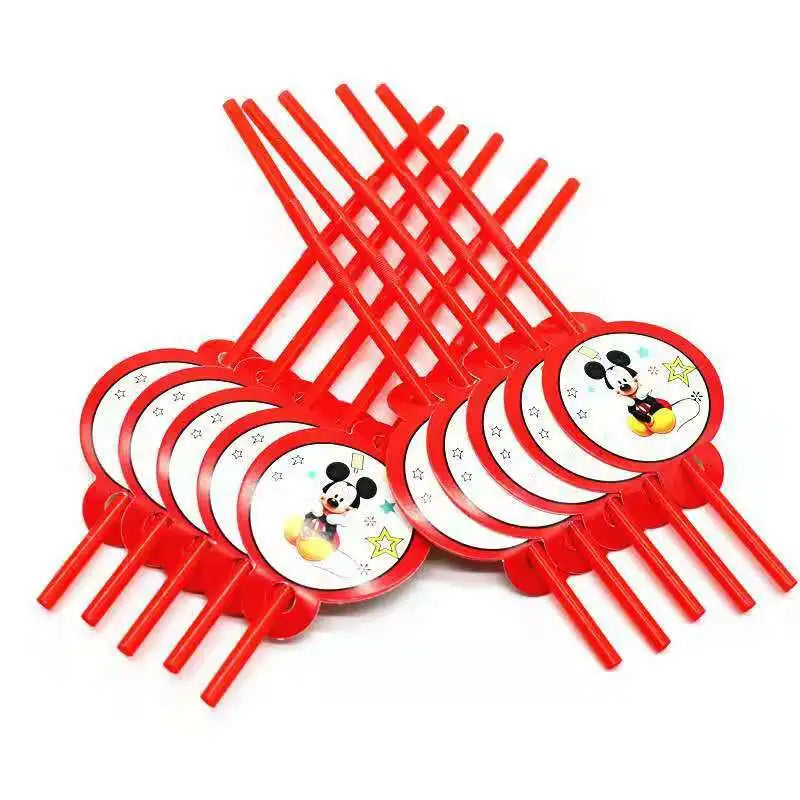 Mickey Mouse Birthday Decoration  Kids Balloons Disposable Tableware Banner Cups Pendant Baby Shower Supplies Kid Gift