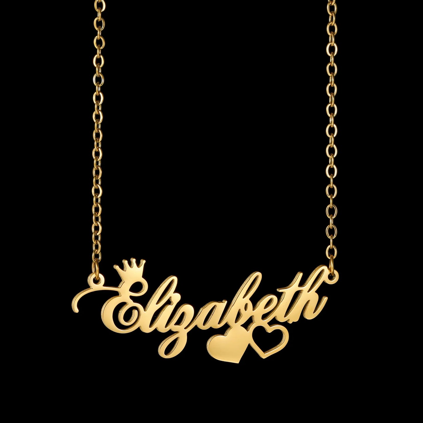 Acheerup Personalized Name Infinity Necklace for Women Baby Kids Stainless Steel Custom Heart Crown Chain Choker Birthday Gifts