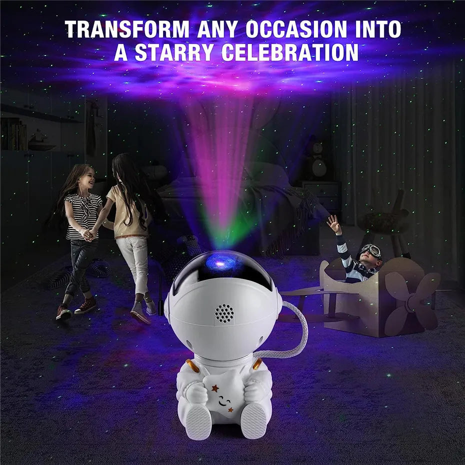 Creative Astronaut Star Projection Night Light 2025 New Colorful Star Sky Atmosphere Lamp Ideal Birthday Gift for Kids Adults