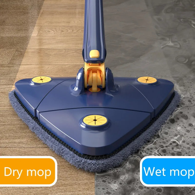 NEW Extended Triangle Mop 360 Twist Squeeze Wringing XType Window Glass Toilet Bathrrom Floor Household Cleaning Ceiling Dusting