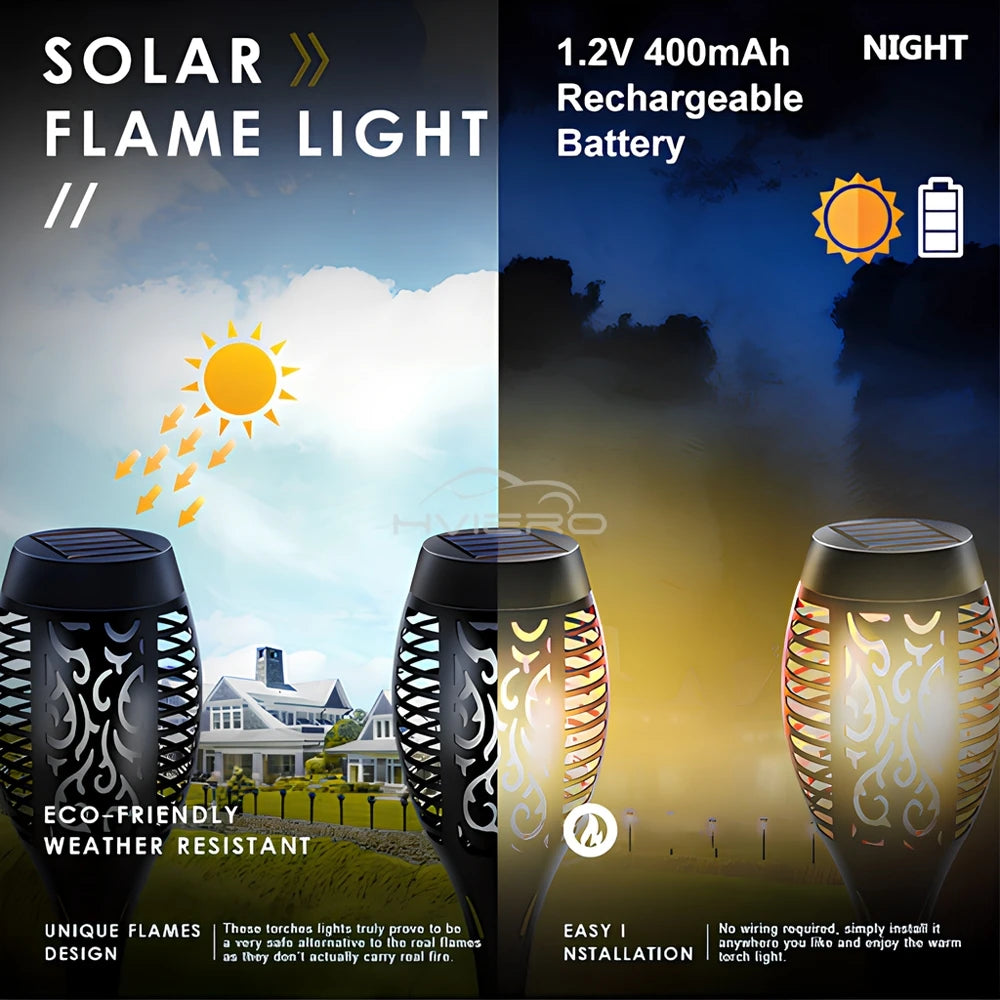 12LED Solar Flame Light Outdoor Waterproof 12LEDs Torches Landscape Lamp For Outdoor Courtyard Garden Yard Halloween Decorations