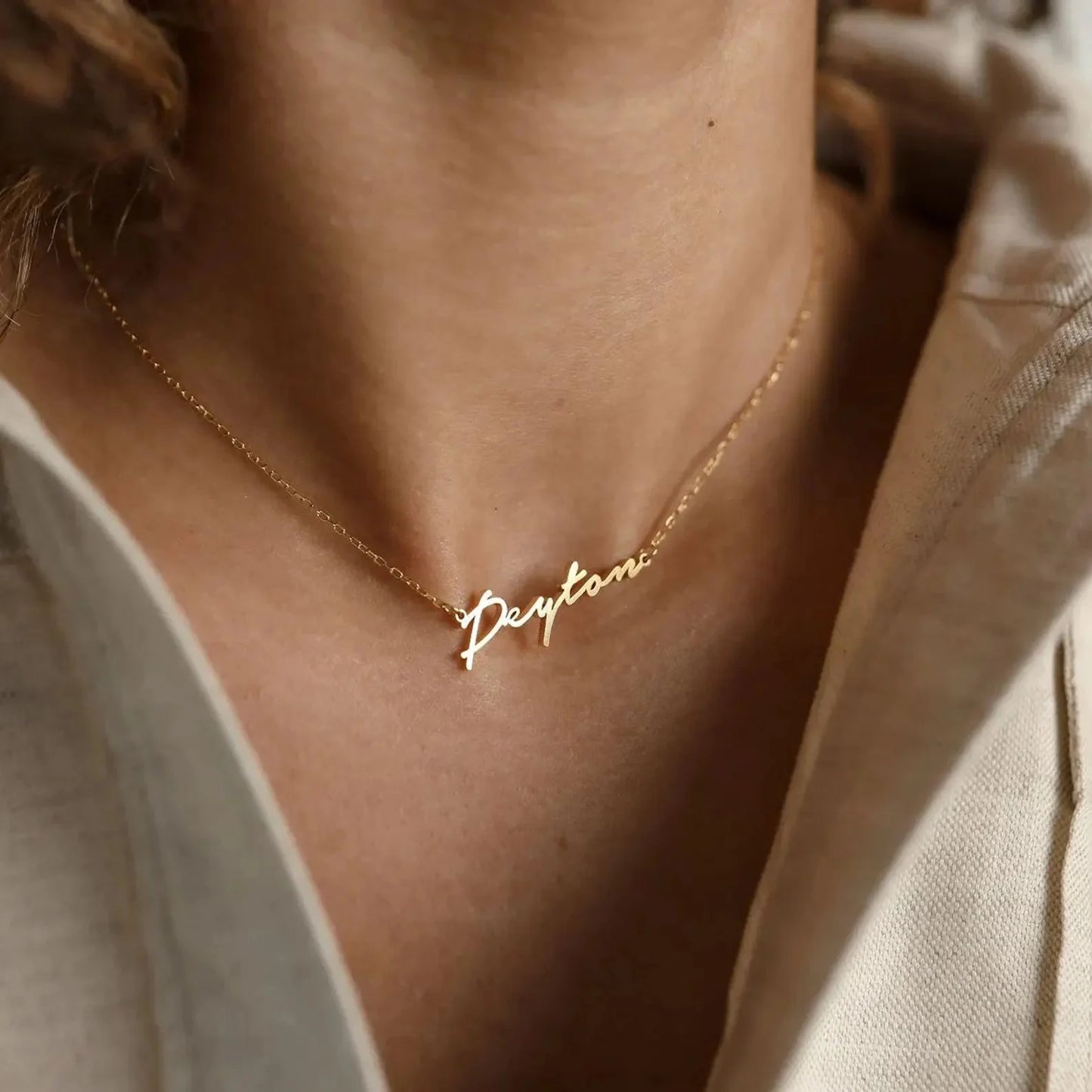 Amaxer Personalised Custom Name Necklace for Women Cursive Letter Pendant Stainless Steel Chains Jewelry Couple Weddings Gifts