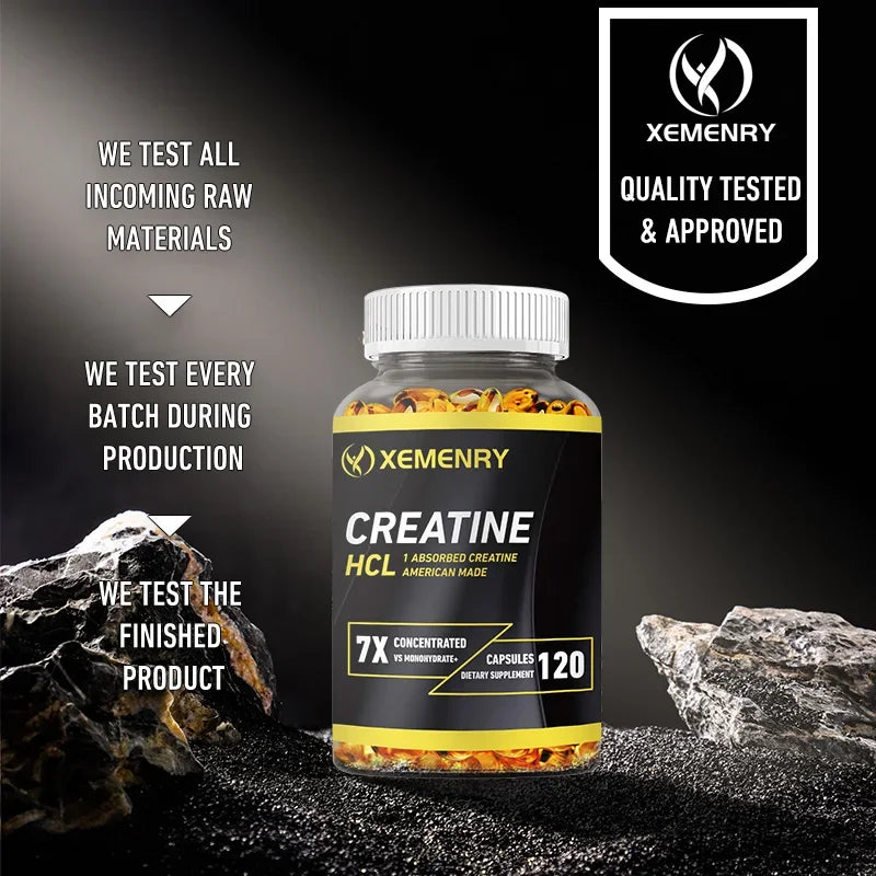 Creatine HCl - Helps with High Intensity Workouts, Boosts Energy Levels Before A Workout, Aids in Muscle Bulk and Repair