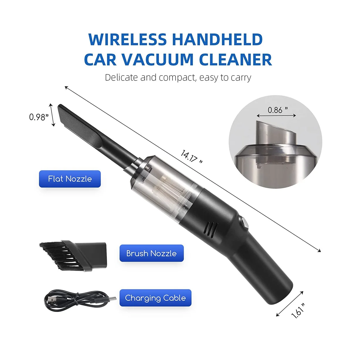 A09G-Handheld Vacuum Cordless Bug Catcher for Insect Spider Stink Bug Cockroach Bee, Rechargeable Portable Vacuum Cleaner