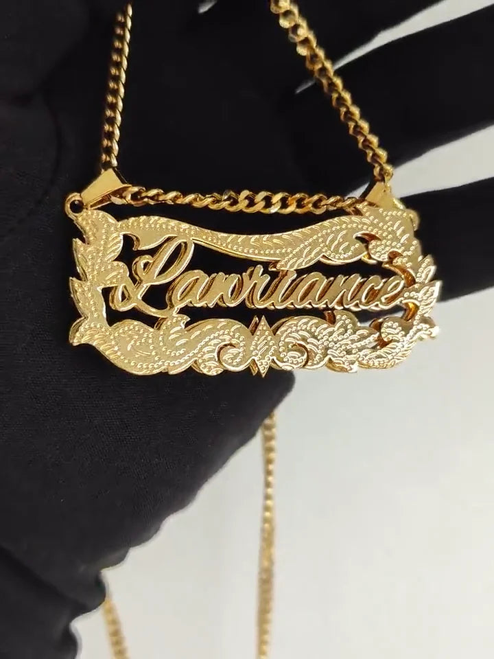 Zciti Personalized Luxury Custom Name Double Layer Necklace Stainless Steel Jewelry For Special People Christmas Gift
