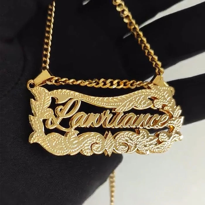 Zciti Personalized Luxury Custom Name Double Layer Necklace Stainless Steel Jewelry For Special People Christmas Gift
