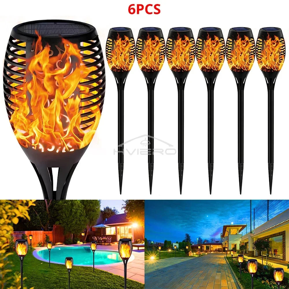 12LED Solar Flame Light Outdoor Waterproof 12LEDs Torches Landscape Lamp For Outdoor Courtyard Garden Yard Halloween Decorations