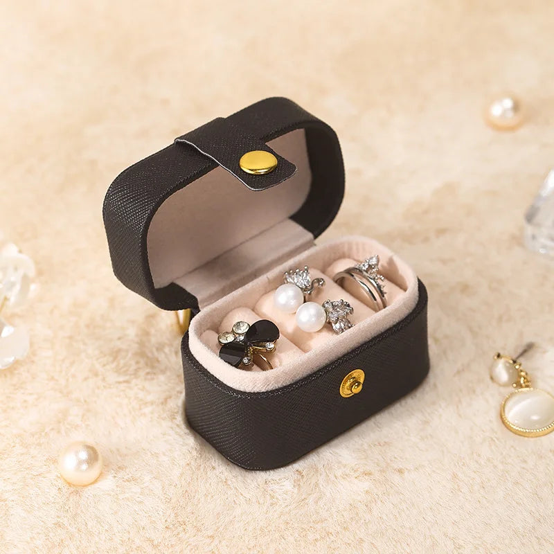 Portable Jewelry Box Jewelry Organizer Display Travel Jewelry Case Boxes Waterproof Leather Storage Zipper Jewelers Joyero