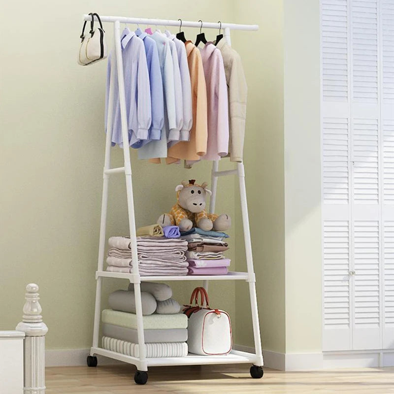 Hat Rack Triangle Hat Rack With Wheels Mobile Multi-Layer Storage Rack Hanging Clothes Rack Drying Rack Simple And Modern