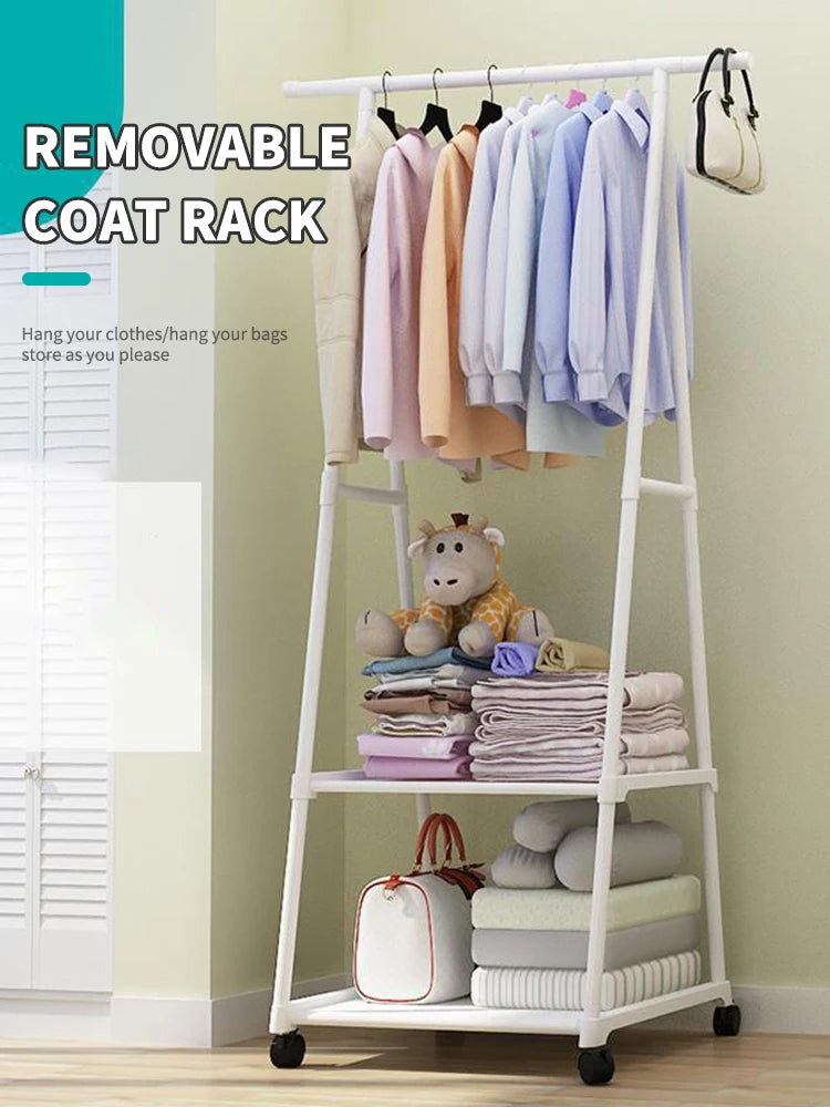 Hat Rack Triangle Hat Rack With Wheels Mobile Multi-Layer Storage Rack Hanging Clothes Rack Drying Rack Simple And Modern