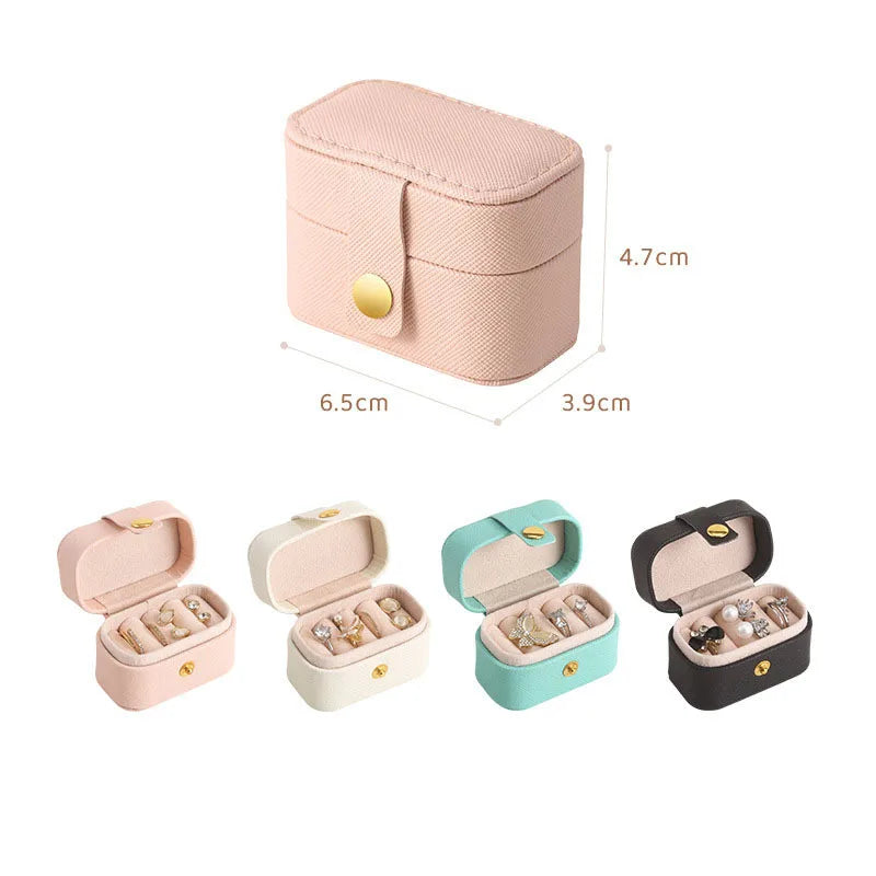 Portable Jewelry Box Jewelry Organizer Display Travel Jewelry Case Boxes Waterproof Leather Storage Zipper Jewelers Joyero