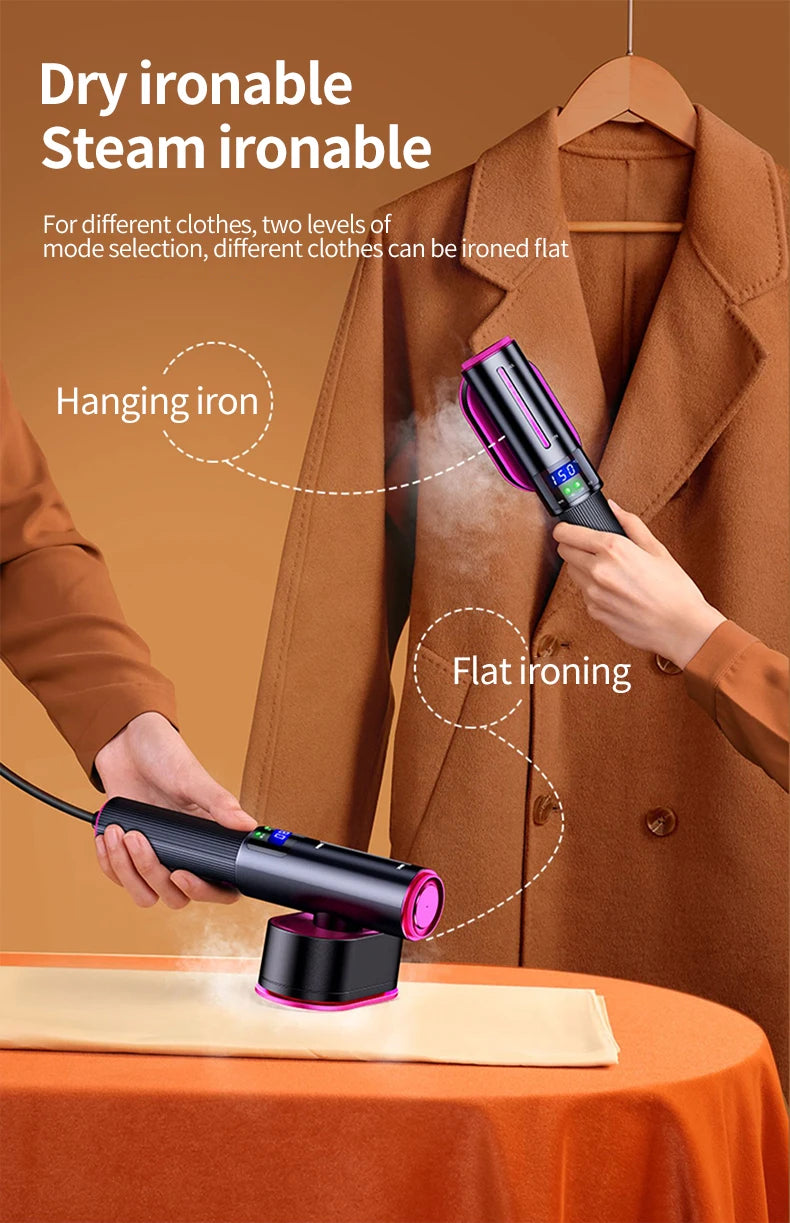 Portable Handheld Garment Steamer Iron Mini 3 in 1 Vertical Rotatable Wet Dry Ironing Irons for Clothes Travel Household Tools