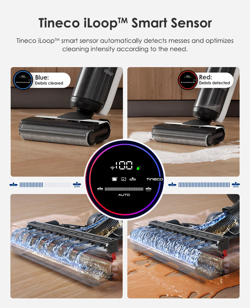 Tineco Floor One S6 Cordless Wet Dry Vacuum Cleaner Floor Washer Mop All-in-One for Hard Floors LED Dual-Sided Edge Cleaning