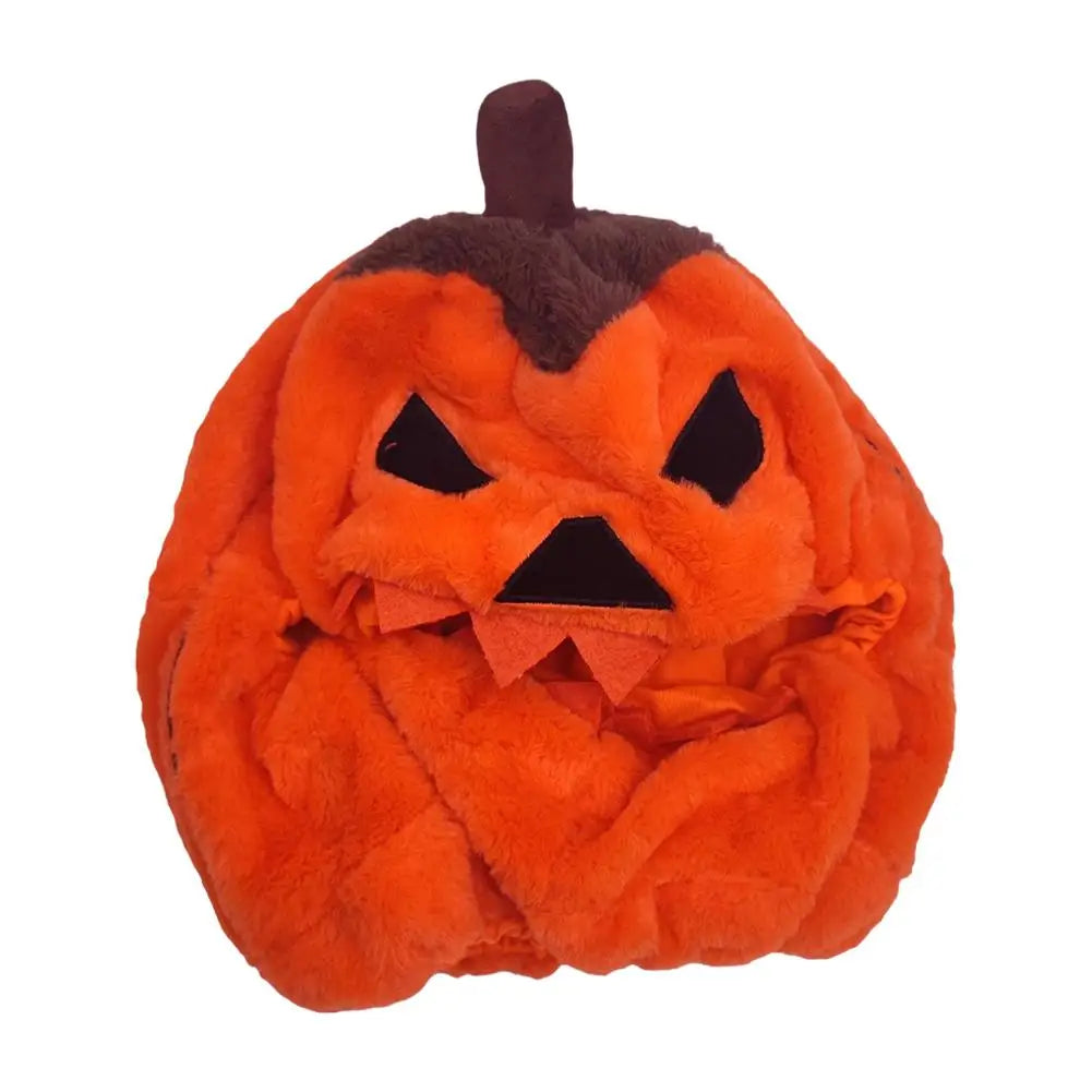Halloween Pumpkin Motorcycle Helmet Cover High Visibility Dustproof Plush Cartoon Pumpkin Head Motorbike Full Helmet Protector