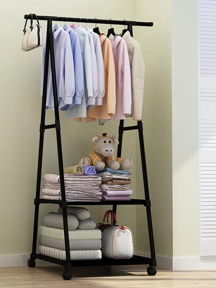 Hat Rack Triangle Hat Rack With Wheels Mobile Multi-Layer Storage Rack Hanging Clothes Rack Drying Rack Simple And Modern