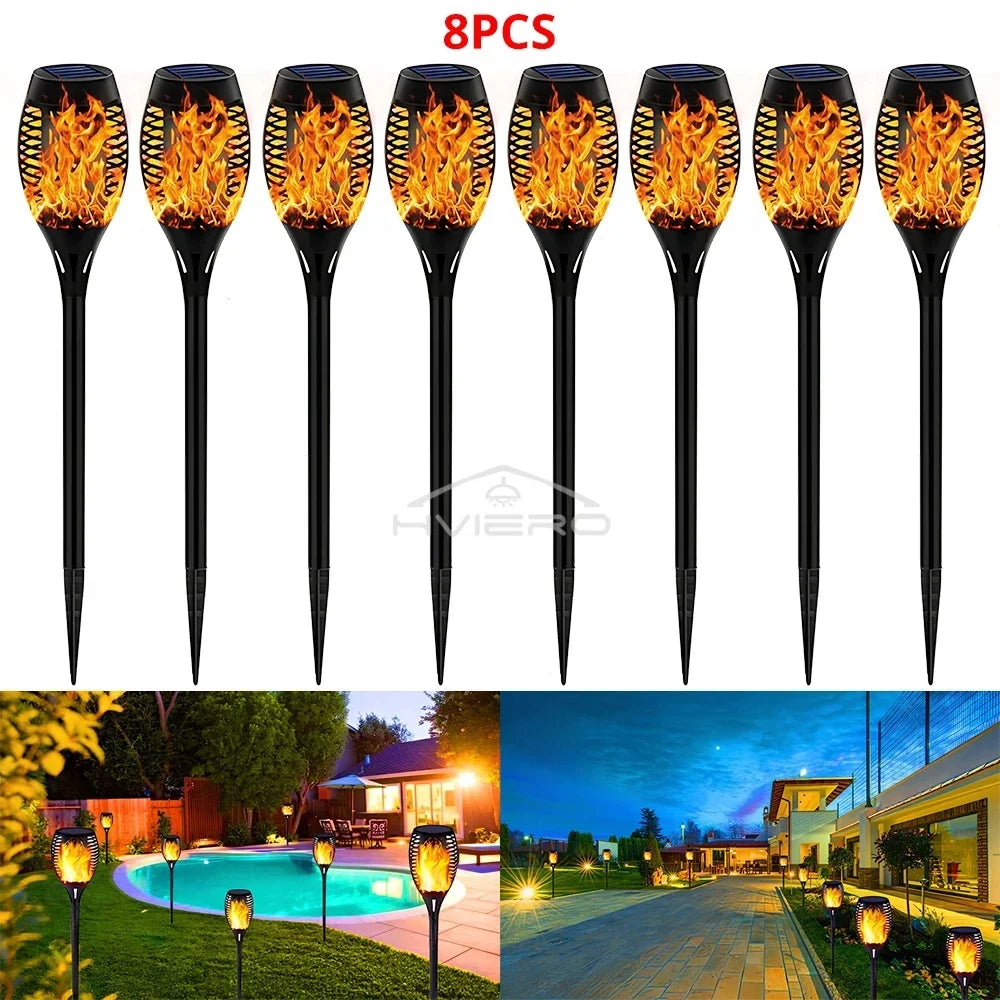 12LED Solar Flame Light Outdoor Waterproof 12LEDs Torches Landscape Lamp For Outdoor Courtyard Garden Yard Halloween Decorations