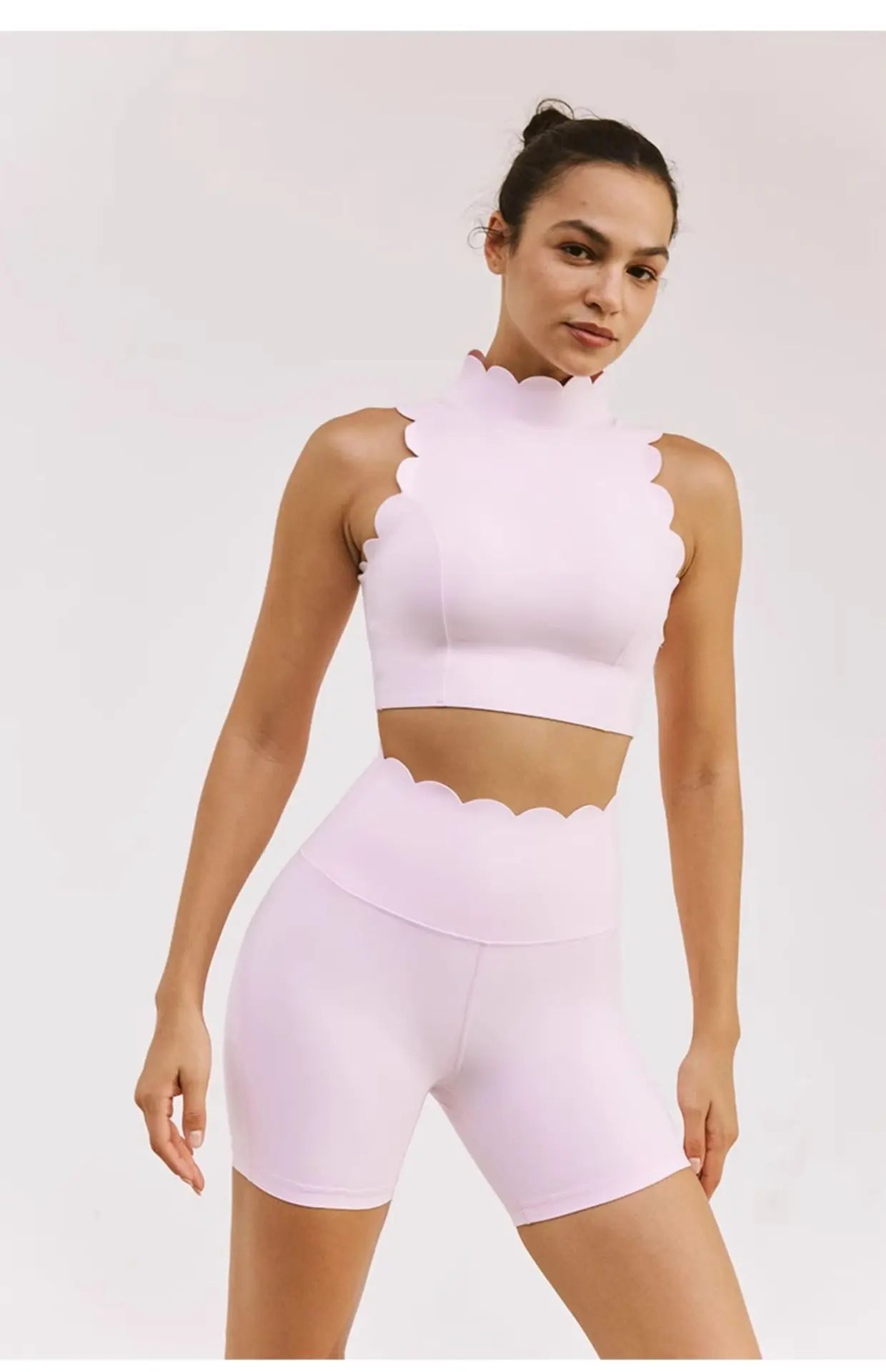 FUBEIKE Women Sport Top Hanging Neck V Collar Yoga Bra Lace Thick Shoulder Strap Beauty Back Women's Tracksuit Running Fitness