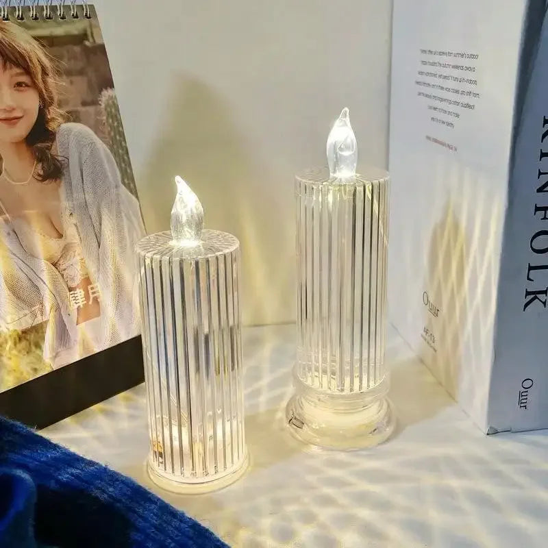 1pcs LED Flameless Candle Battery Operated Valentine's Day Proposal Anniversary Halloween Wedding Decoration