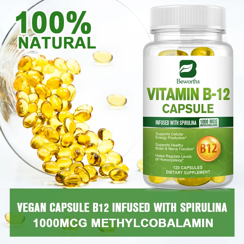 BW Vitamin B-12 Supports Energy Metabolism Supports a Healthy Nervous System Maximum Strength Daily B12 Supplement Health Care