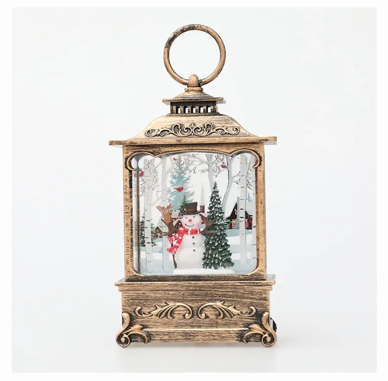 Lighted Christmas Snow Globe Lantern Battery Operated LED Night Light with Hook Christmas Tree Ornaments Gift Ideas