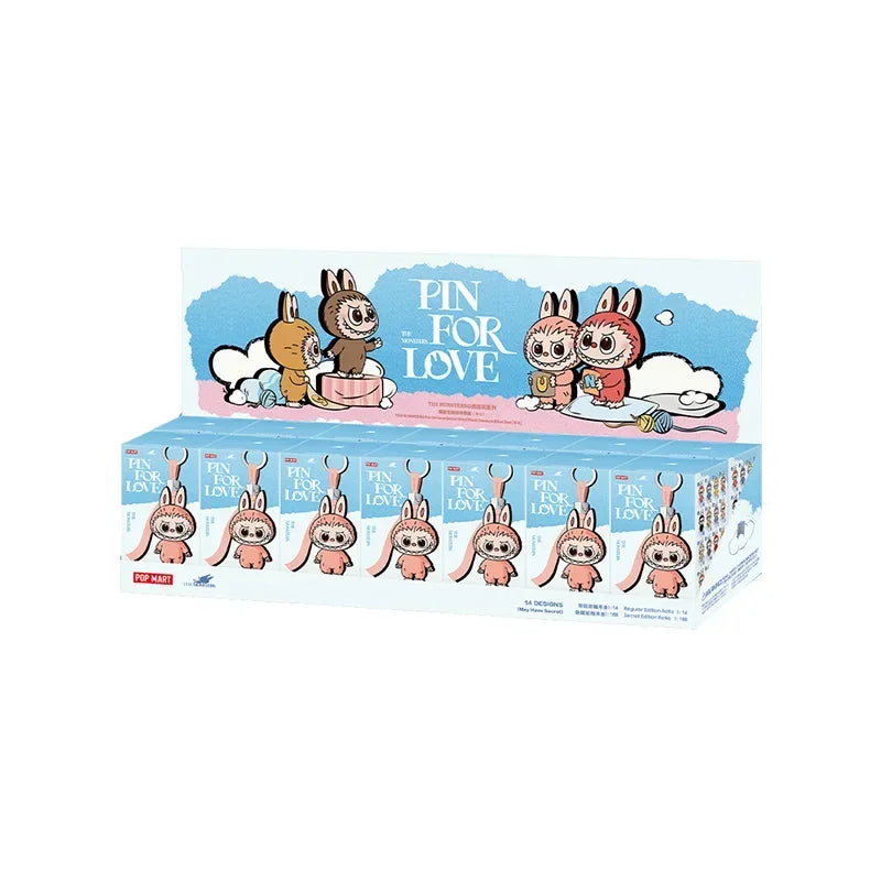 Mini Labubu 100% Authentic POP MART THE MONSTERS PIN FOR LOVE Series Blind Box Bag Toys Doll Gift